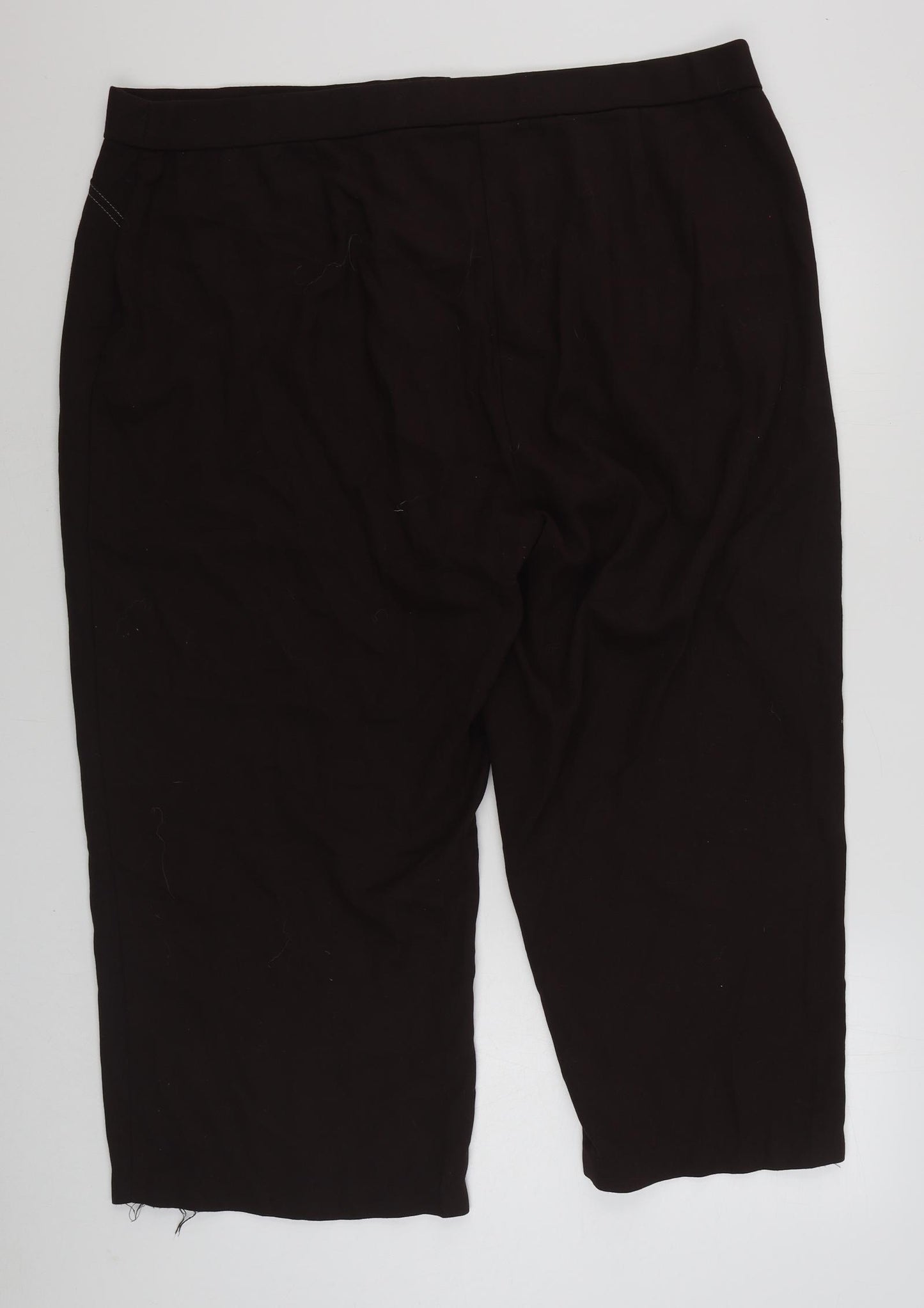 Magi-Fit Womens Brown  Polyester Cropped Trousers Size 26 L25 in Regular Zip