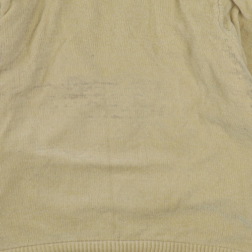 Reflect Womens Beige Round Neck  Acrylic Cardigan Jumper Size M