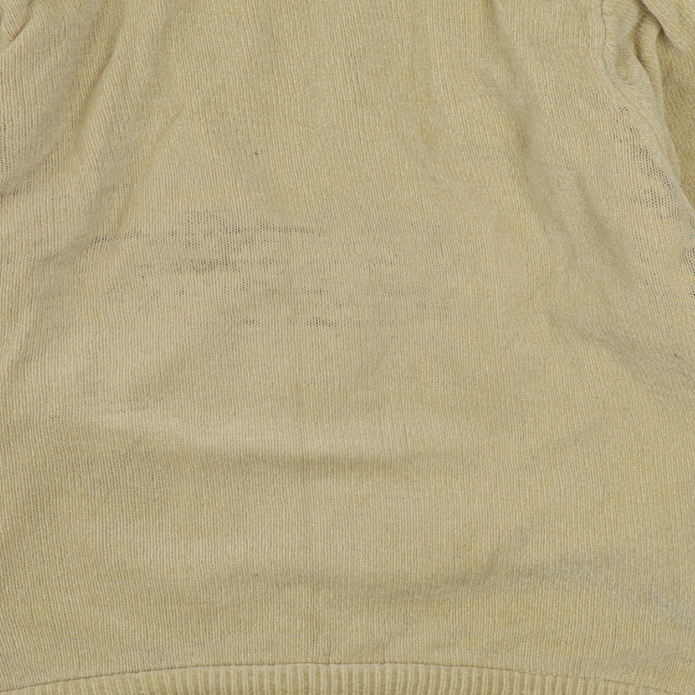 Reflect Womens Beige Round Neck  Acrylic Cardigan Jumper Size M
