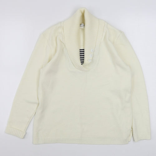Impressions Mens White Collared  Acrylic Pullover Jumper Size M