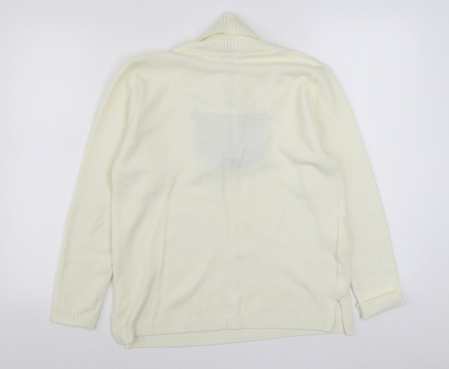 Impressions Mens White Collared  Acrylic Pullover Jumper Size M