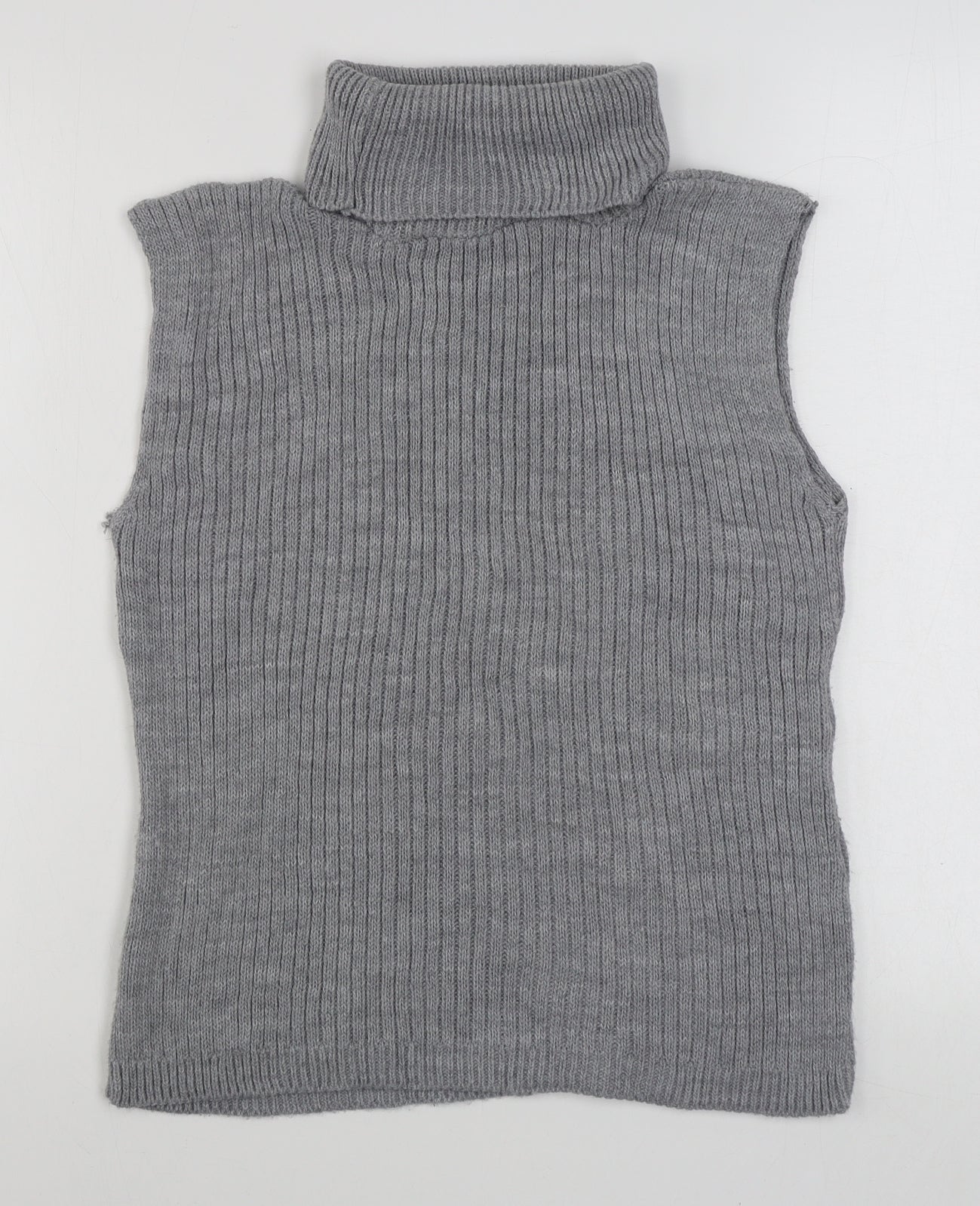 Preworn Womens Grey Roll Neck  Acrylic Pullover Jumper Size S