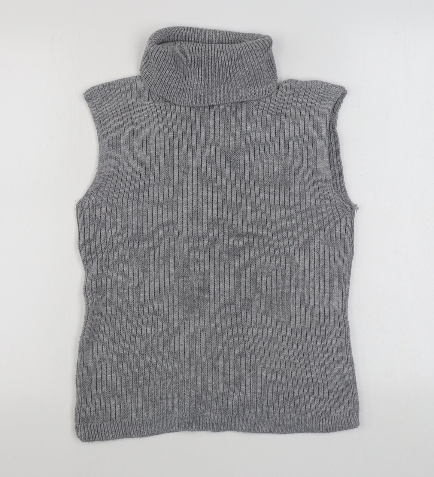 Preworn Womens Grey Roll Neck  Acrylic Pullover Jumper Size S