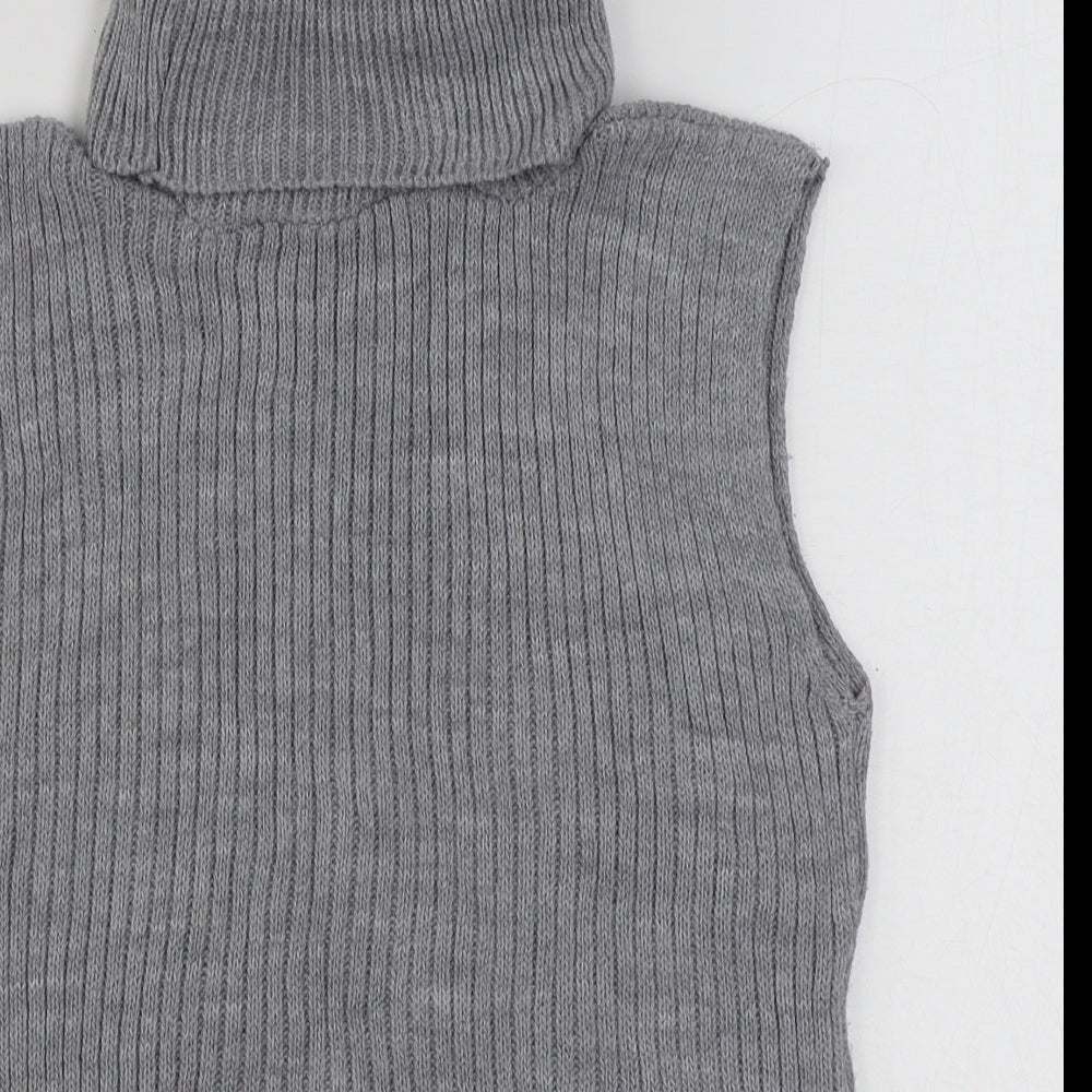 Preworn Womens Grey Roll Neck  Acrylic Pullover Jumper Size S