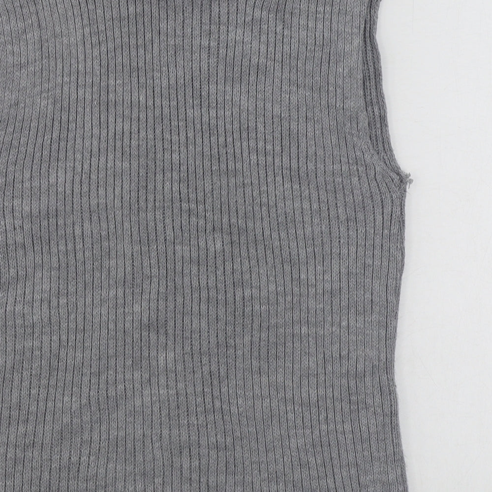 Preworn Womens Grey Roll Neck  Acrylic Pullover Jumper Size S