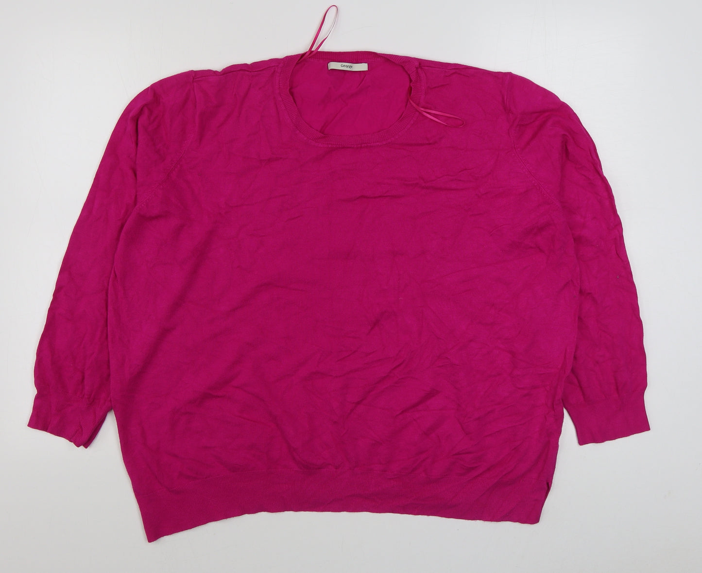 George Womens Pink Round Neck  Viscose Pullover Jumper Size 22