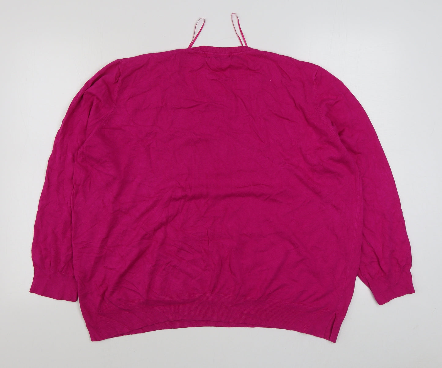 George Womens Pink Round Neck  Viscose Pullover Jumper Size 22