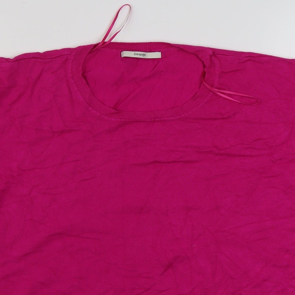 George Womens Pink Round Neck  Viscose Pullover Jumper Size 22