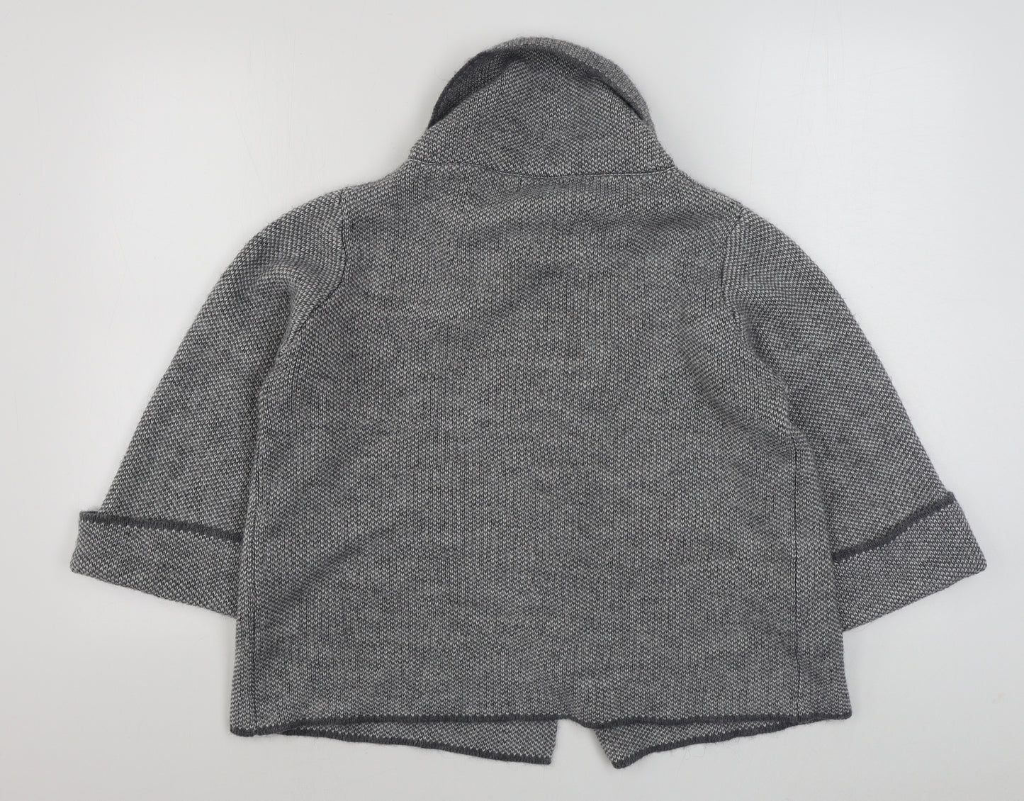 Yida Womens Grey Collared  Acrylic Cardigan Jumper Size M