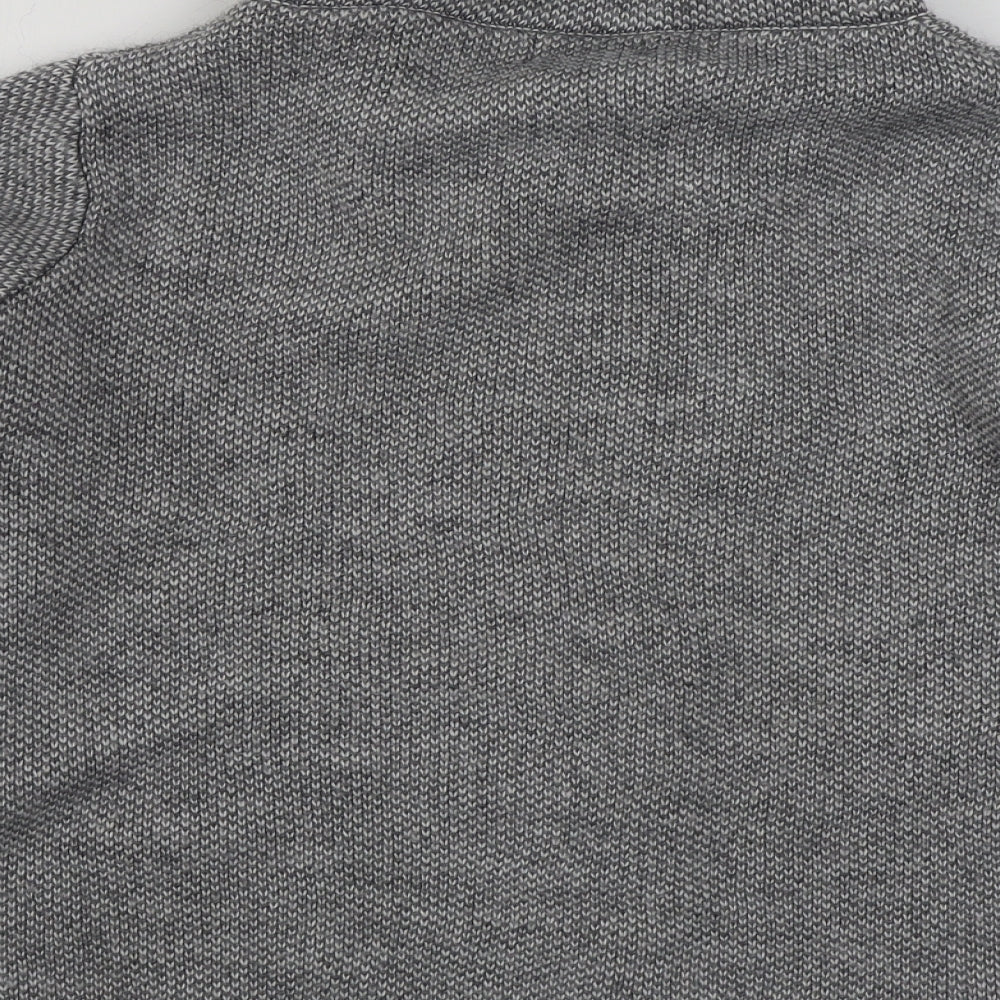 Yida Womens Grey Collared  Acrylic Cardigan Jumper Size M