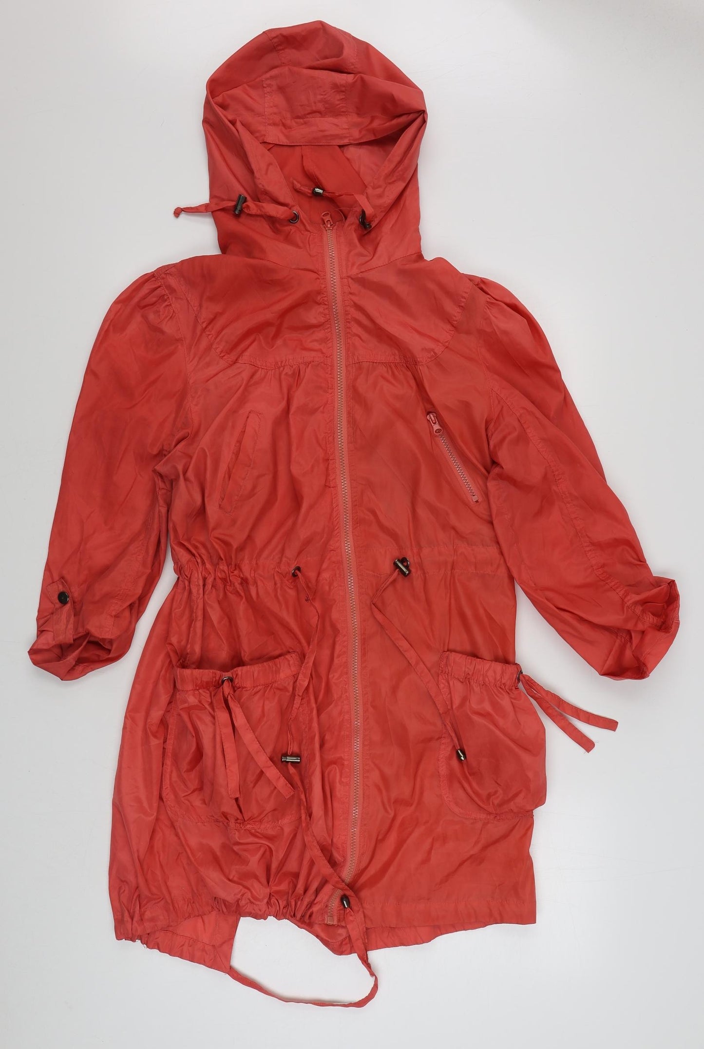 New Look Womens Orange   Rain Coat Coat Size 16  Zip