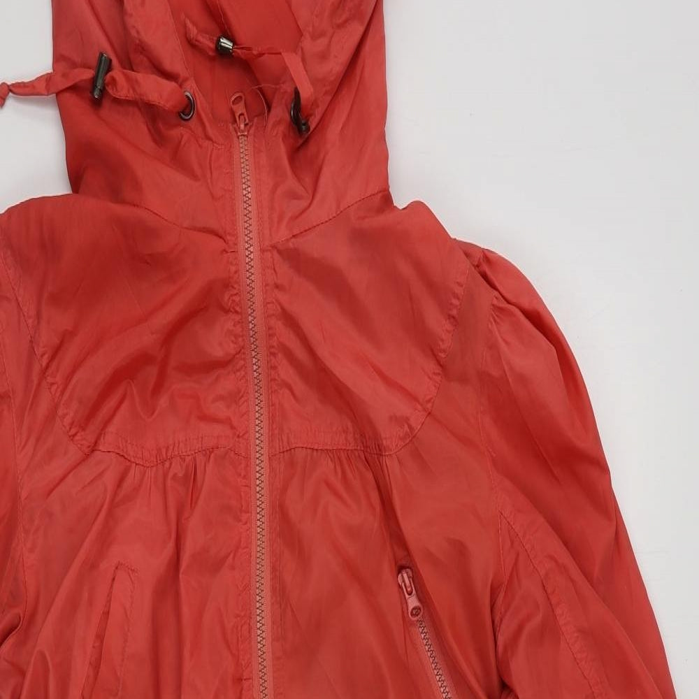 New Look Womens Orange   Rain Coat Coat Size 16  Zip