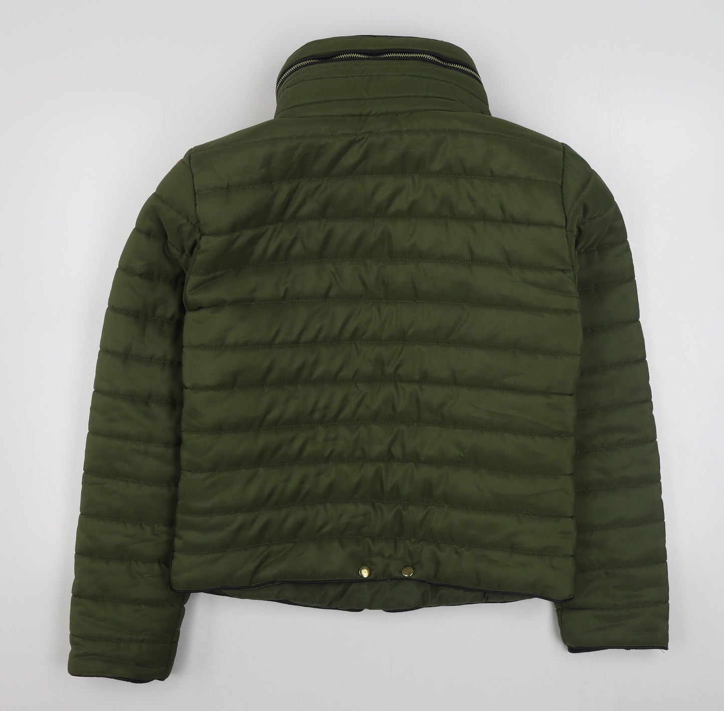 Preworn Womens Green   Puffer Jacket Coat Size M  Zip