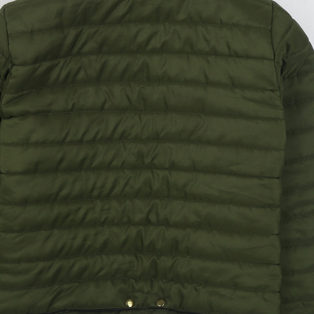 Preworn Womens Green   Puffer Jacket Coat Size M  Zip