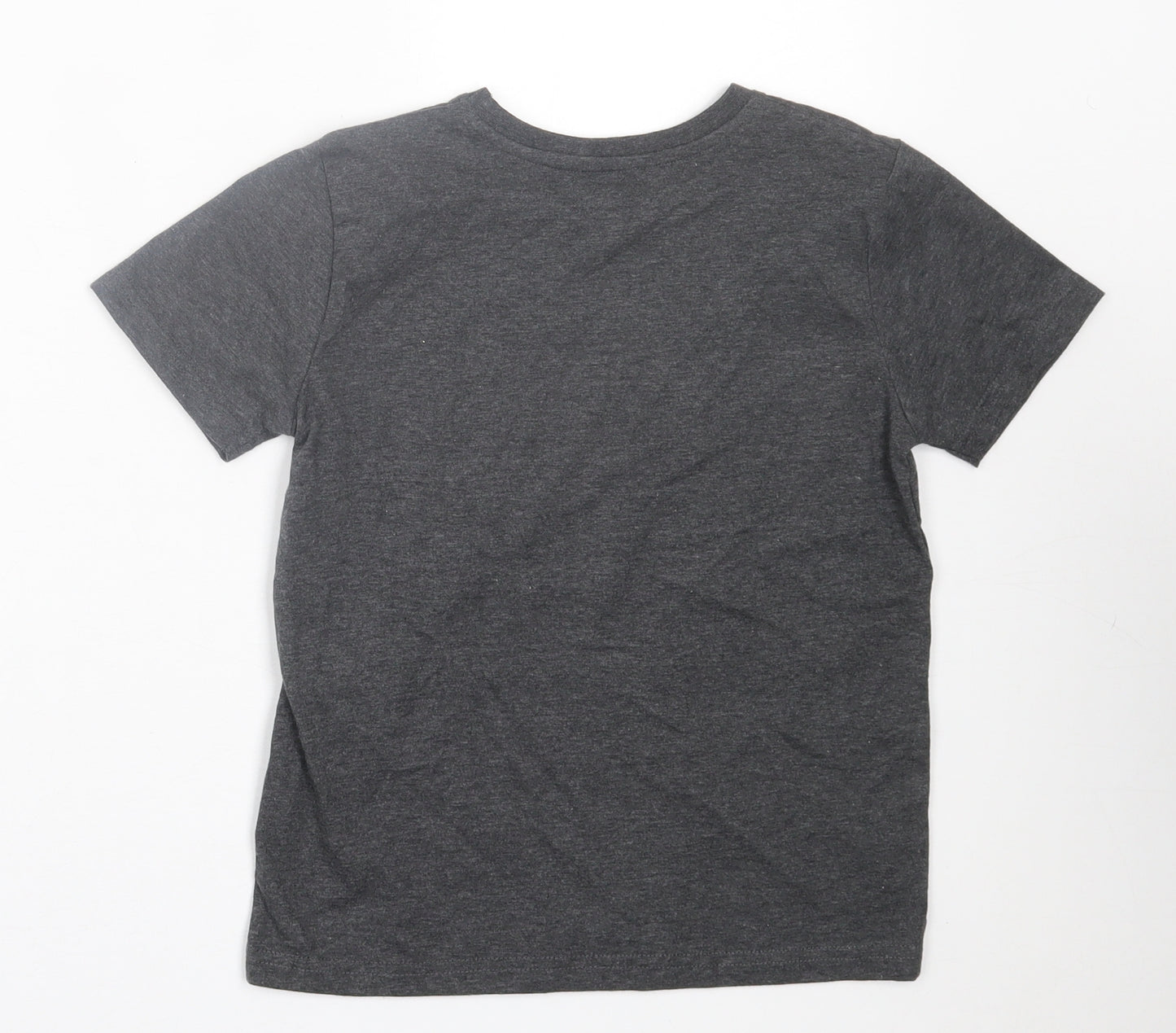 Preworn Boys Grey  Cotton Basic T-Shirt Size 6-7 Years Crew Neck Pullover - Batman