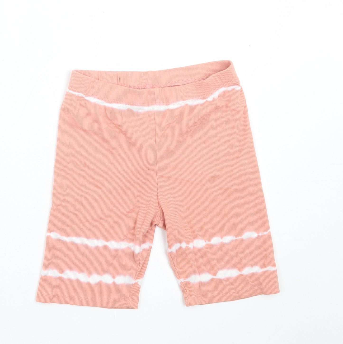 Primark Girls Pink Striped Cotton Biker Shorts Size 7-8 Years  Regular