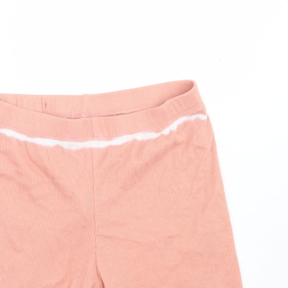 Primark Girls Pink Striped Cotton Biker Shorts Size 7-8 Years  Regular