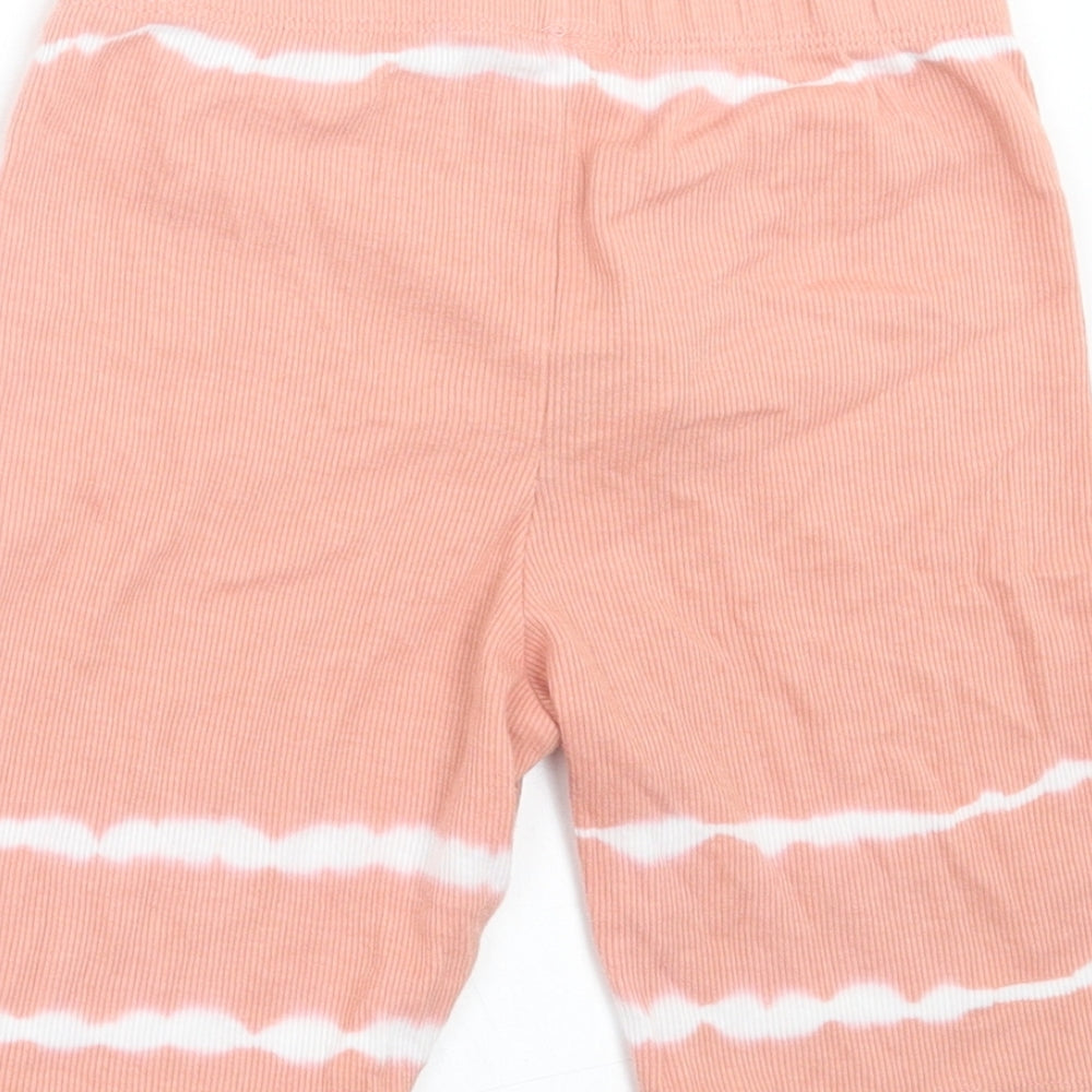 Primark Girls Pink Striped Cotton Biker Shorts Size 7-8 Years  Regular