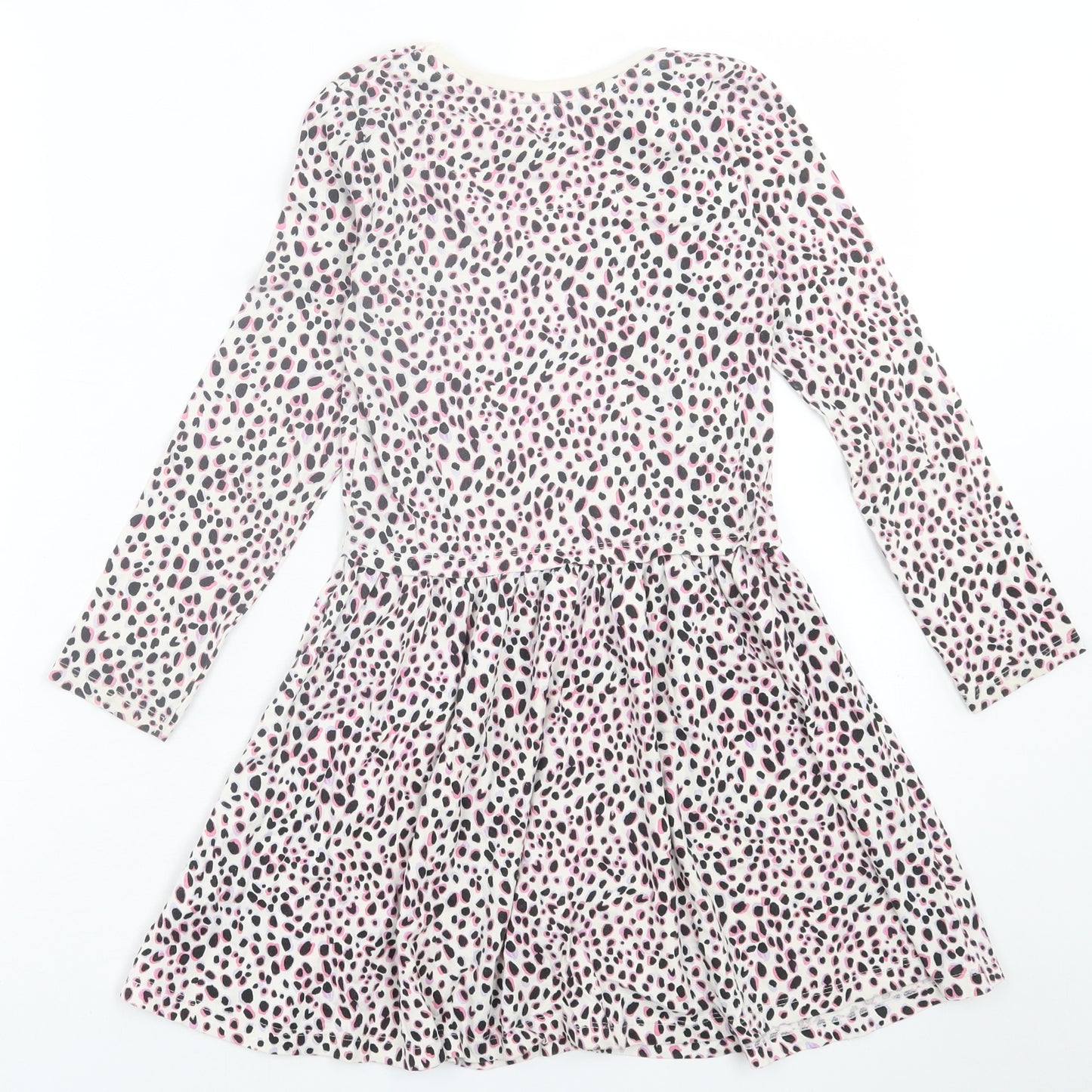 TU Girls Multicoloured Animal Print Cotton Fit & Flare  Size 8 Years  Crew Neck Pullover