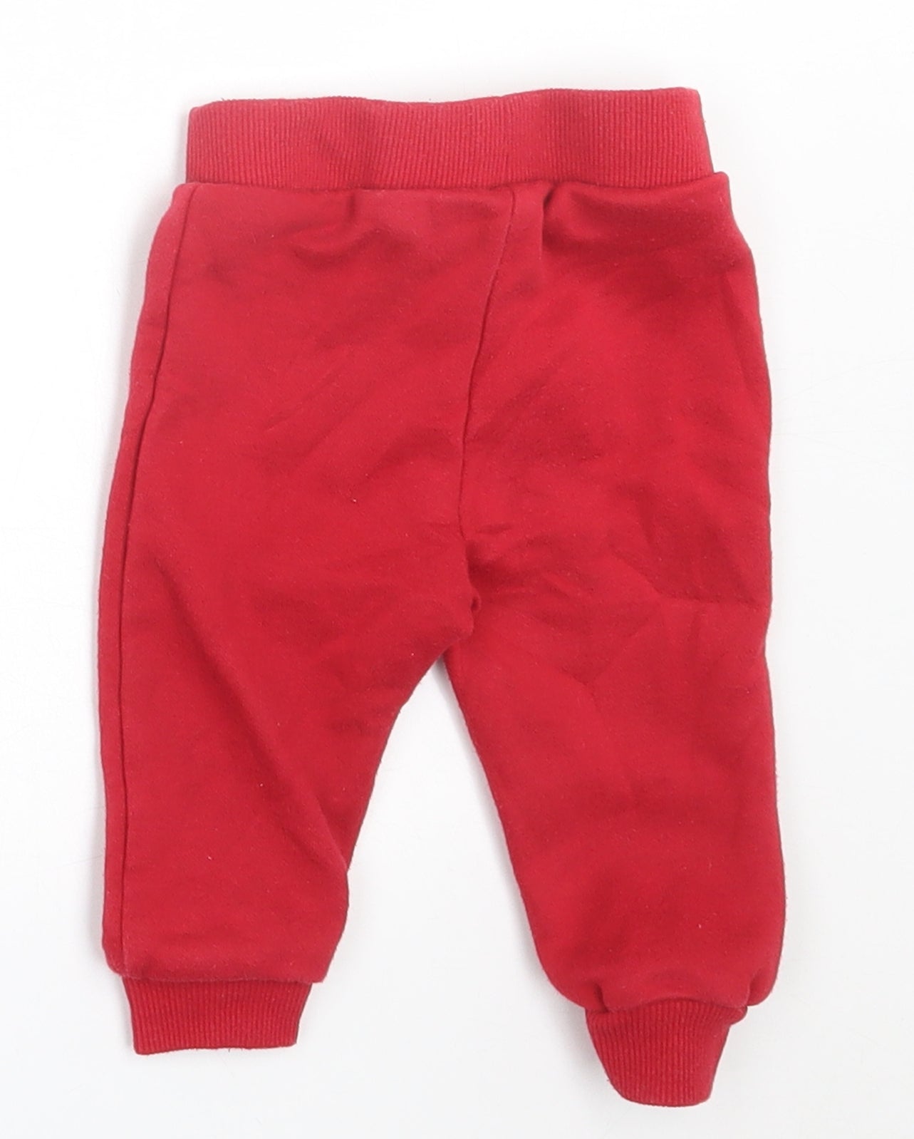 Primark Boys Red  Cotton Jogger Trousers Size 6-9 Months  Tie