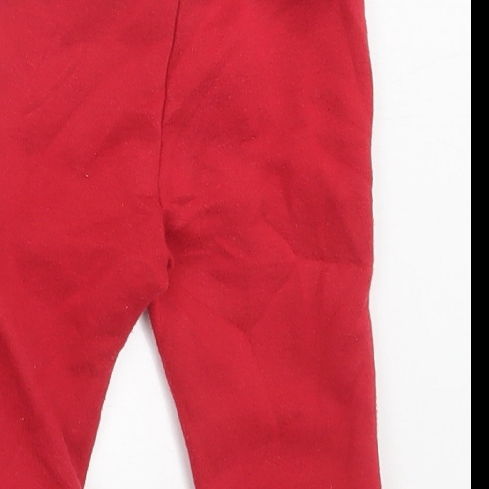 Primark Boys Red  Cotton Jogger Trousers Size 6-9 Months  Tie
