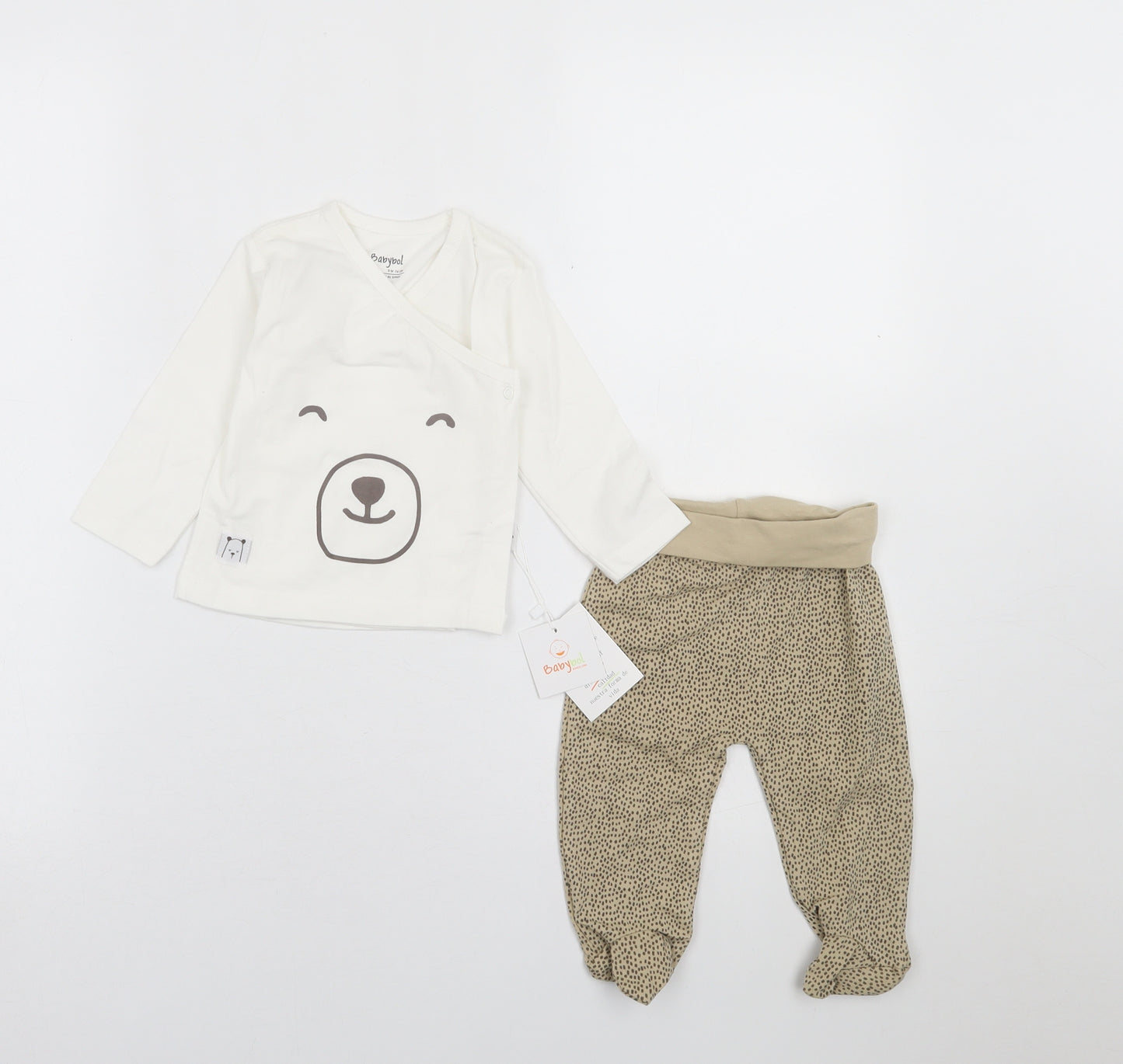 Babybol Baby Brown Animal Print Cotton Trousers Set Outfit/Set Size 6-9 Months  Button