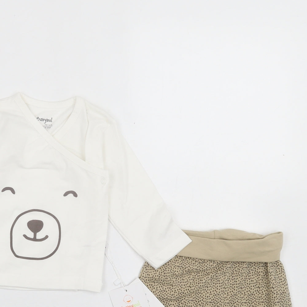 Babybol Baby Brown Animal Print Cotton Trousers Set Outfit/Set Size 6-9 Months  Button
