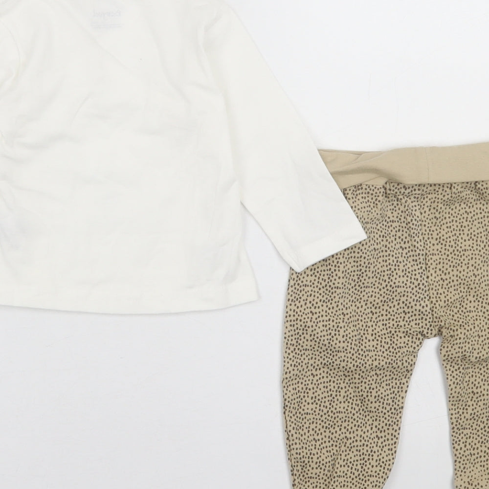 Babybol Baby Brown Animal Print Cotton Trousers Set Outfit/Set Size 6-9 Months  Button