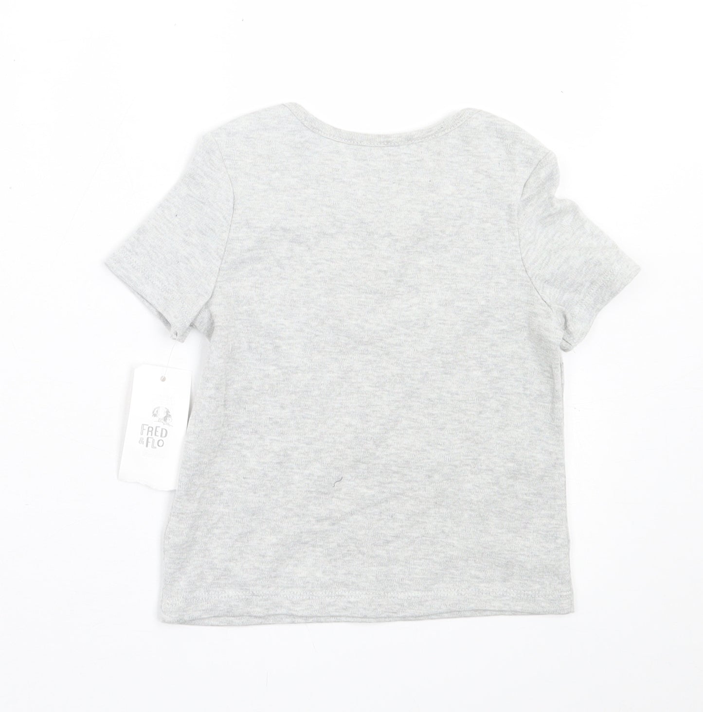 F&F Boys Grey  Cotton Basic T-Shirt Size 12-18 Months Crew Neck Pullover