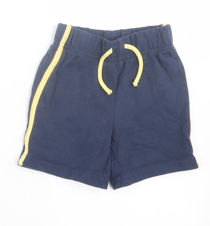 Primark Boys Blue Cotton Cropped Trousers Size 9-12 Months Tie - Shorts