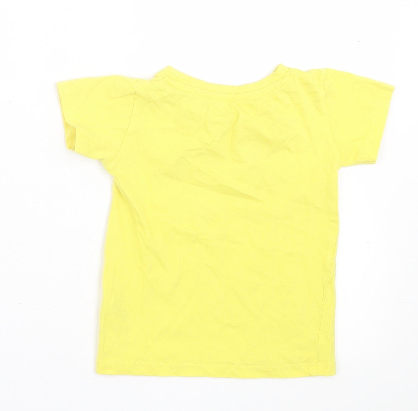 Dunnes Stores Boys Yellow  Cotton Basic T-Shirt Size 9-12 Months Crew Neck Pullover