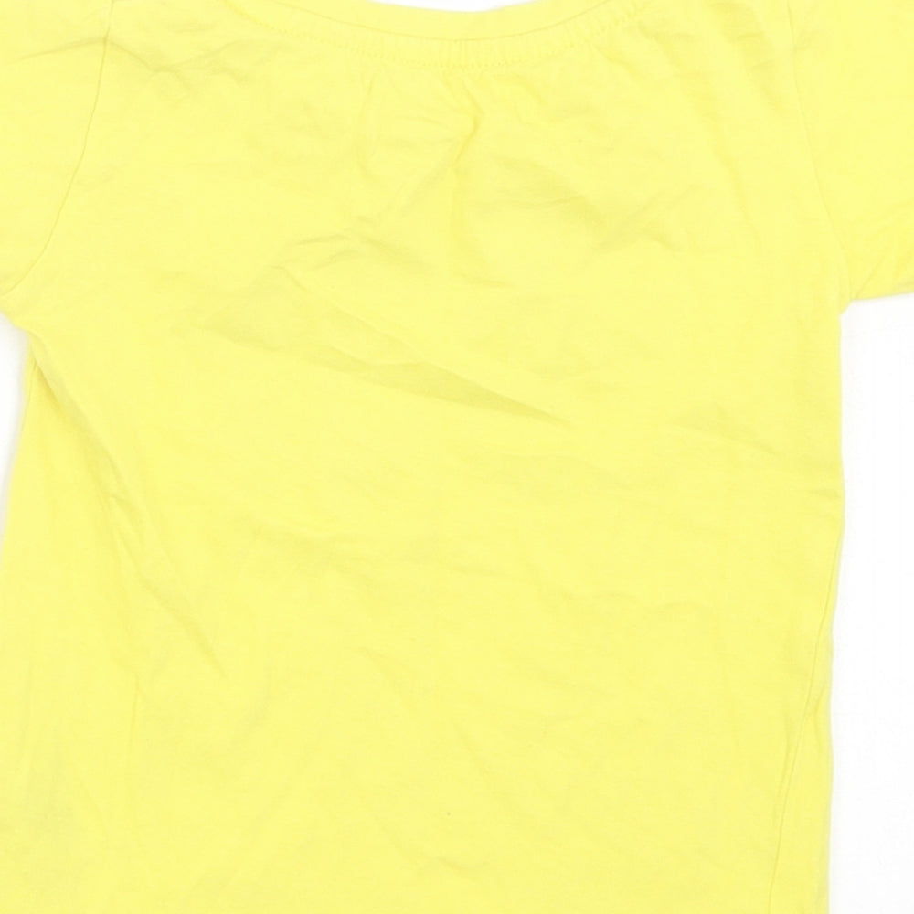 Dunnes Stores Boys Yellow  Cotton Basic T-Shirt Size 9-12 Months Crew Neck Pullover