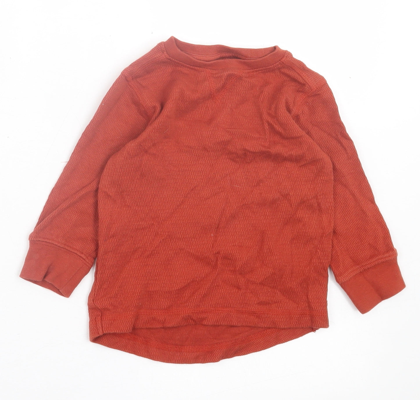 NEXT Boys Brown  Cotton Basic Casual Size 9-12 Months Crew Neck Pullover