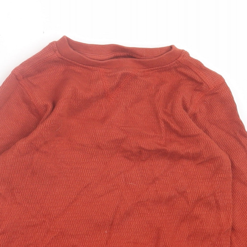 NEXT Boys Brown  Cotton Basic Casual Size 9-12 Months Crew Neck Pullover