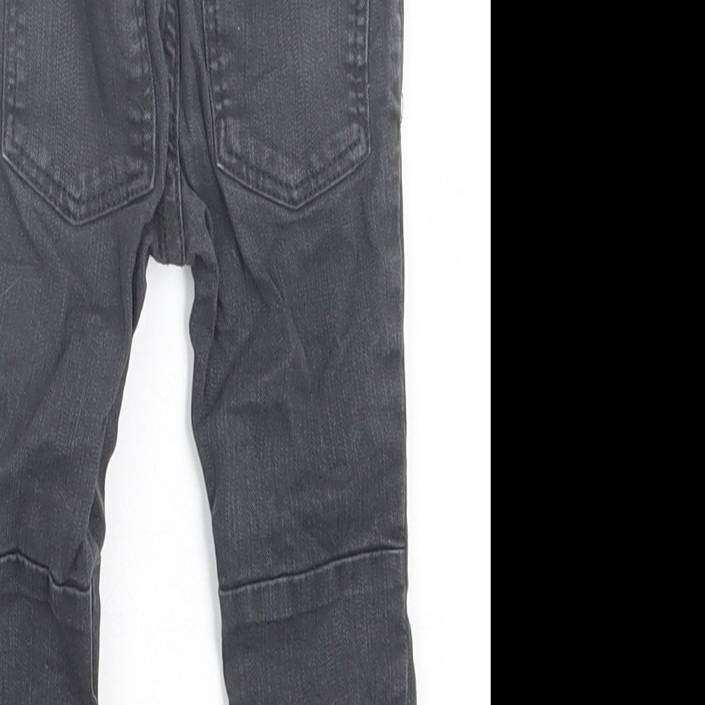 NEXT Boys Black  Cotton Capri Jeans Size 6-9 Months  Button