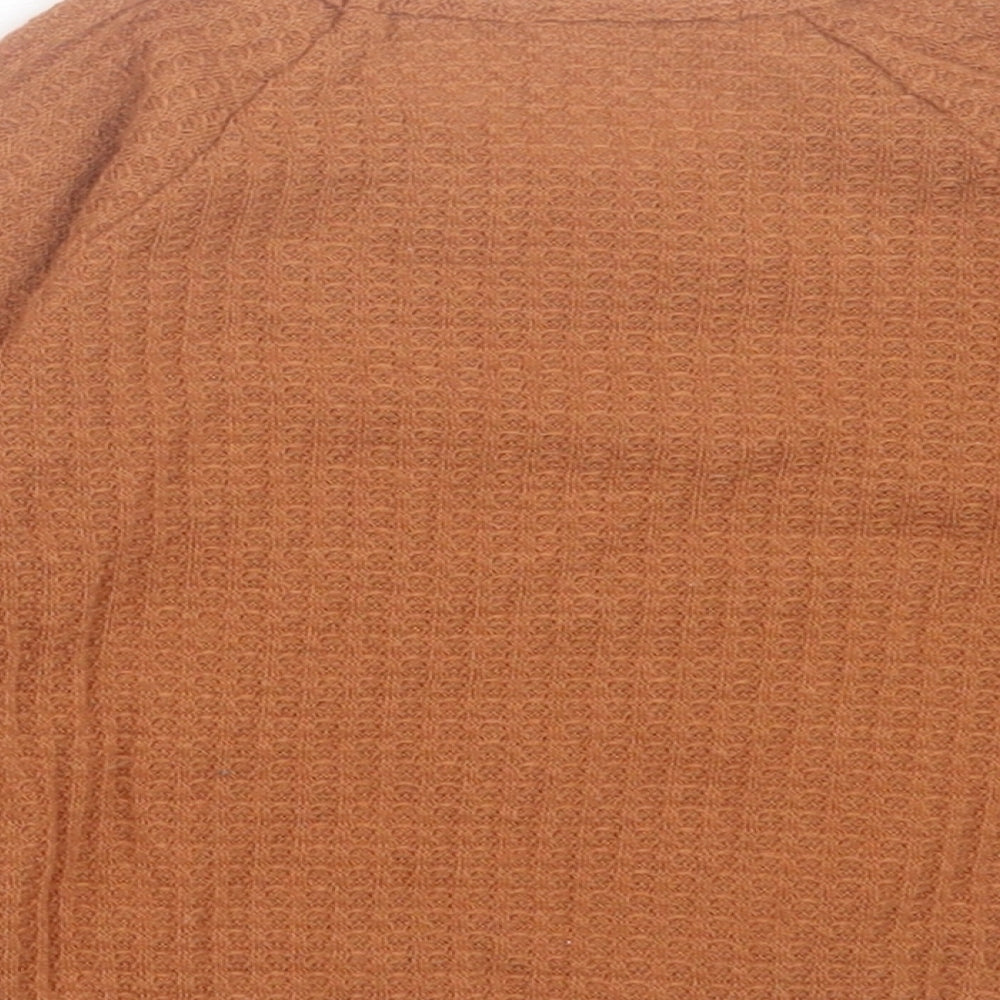 Preworn Girls Brown  Cotton Basic Casual Size 9-12 Months Crew Neck Pullover