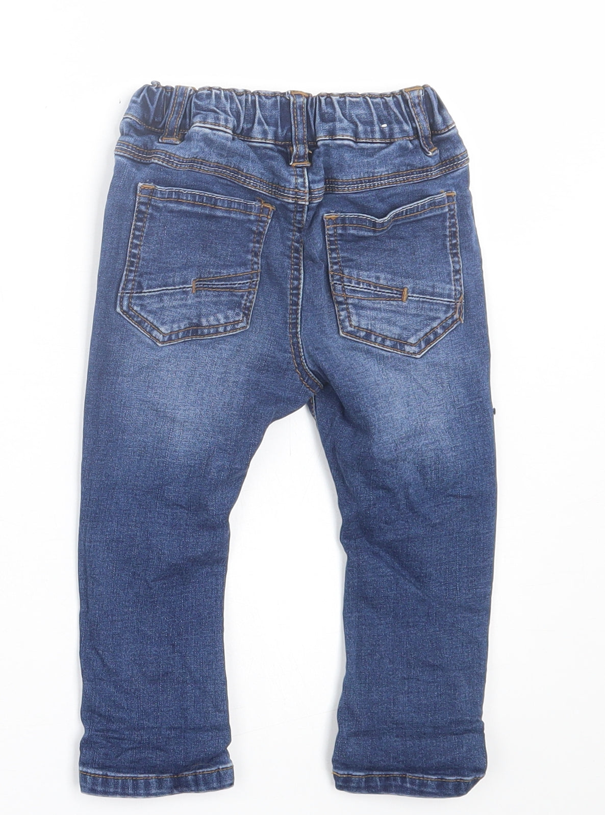 NEXT Boys Blue  Cotton Capri Jeans Size 9-12 Months  Button