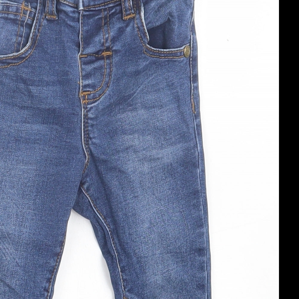 NEXT Boys Blue  Cotton Capri Jeans Size 9-12 Months  Button