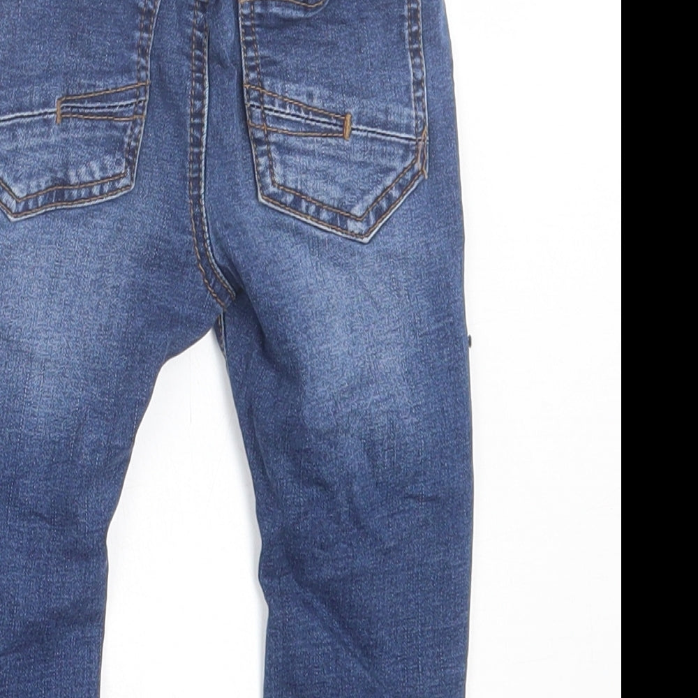 NEXT Boys Blue  Cotton Capri Jeans Size 9-12 Months  Button