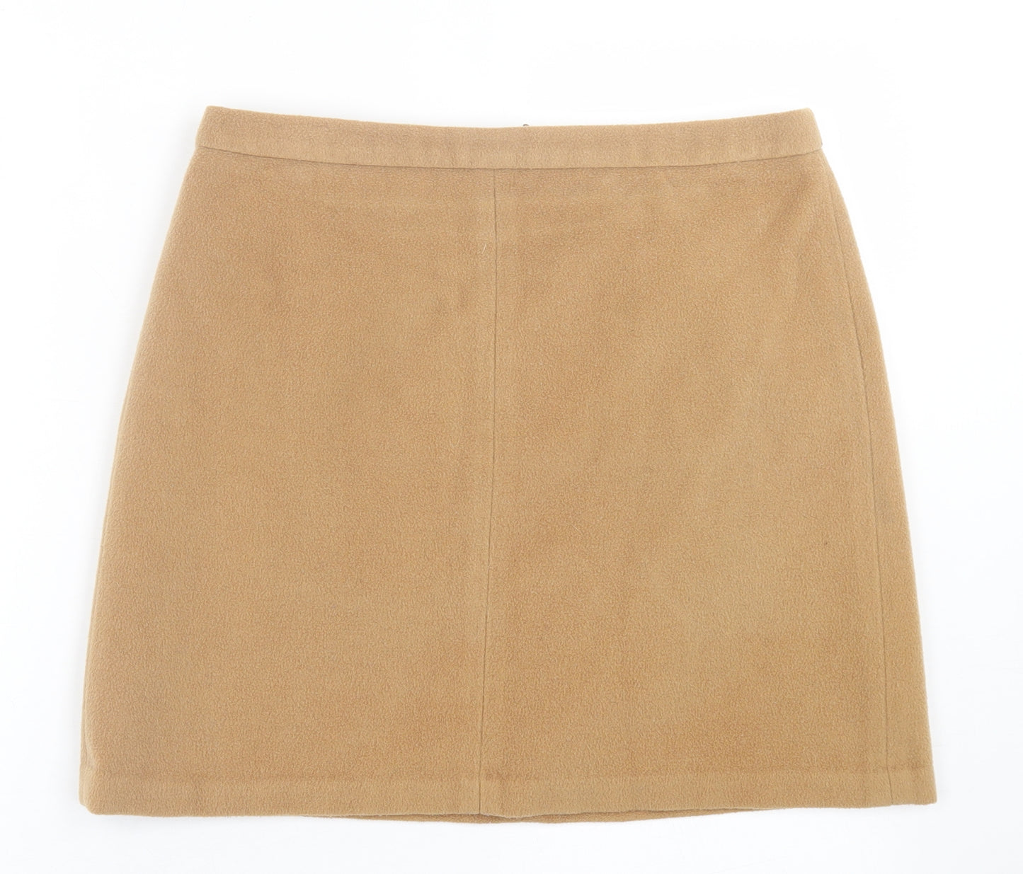 Marks and Spencer Womens Brown  Wool A-Line Skirt Size 12   Button