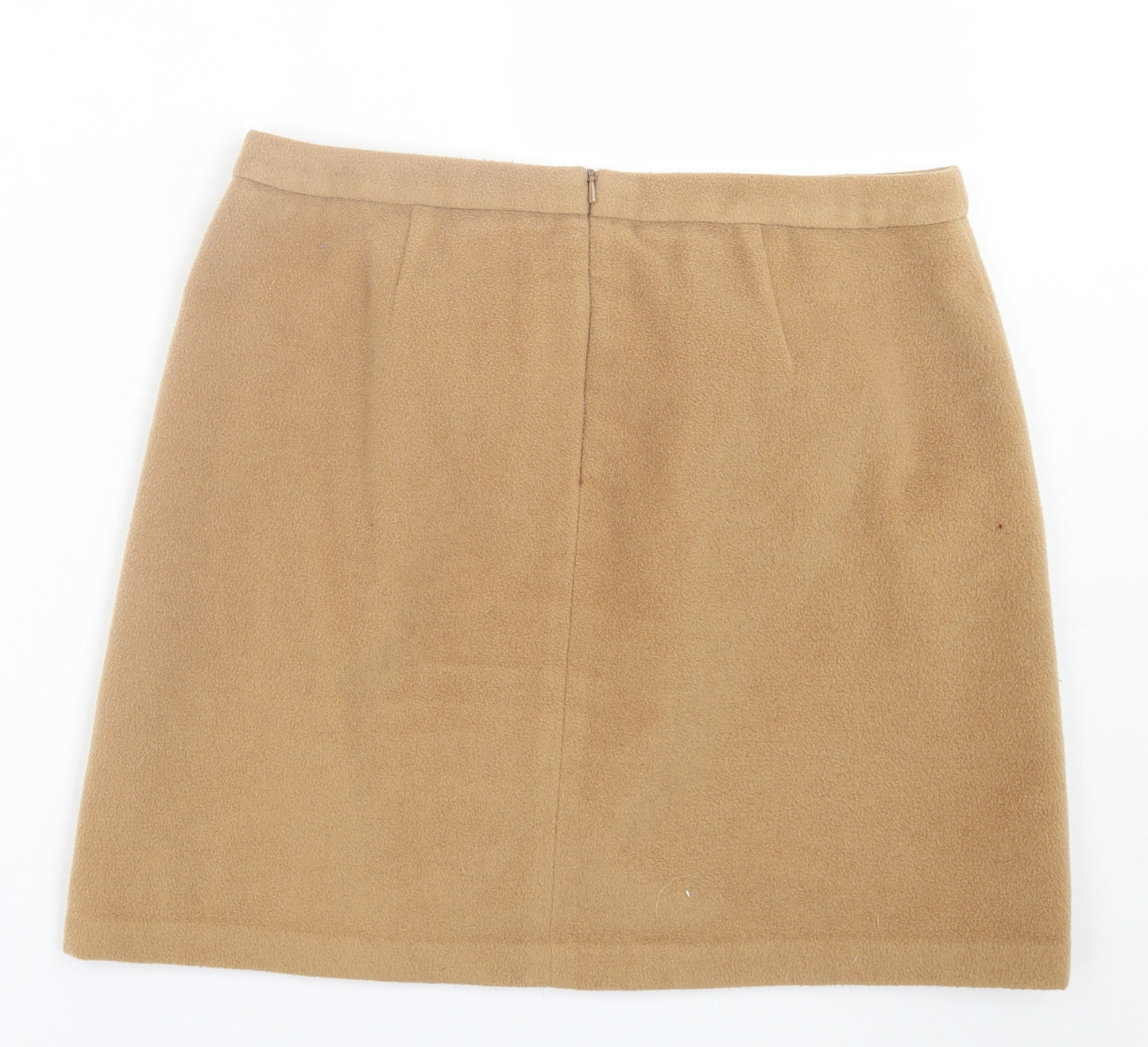 Marks and Spencer Womens Brown  Wool A-Line Skirt Size 12   Button