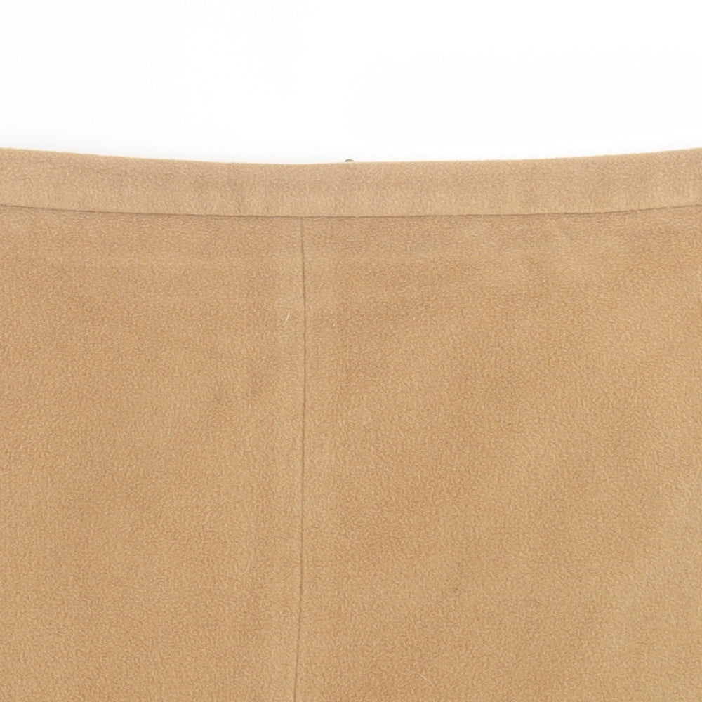 Marks and Spencer Womens Brown  Wool A-Line Skirt Size 12   Button