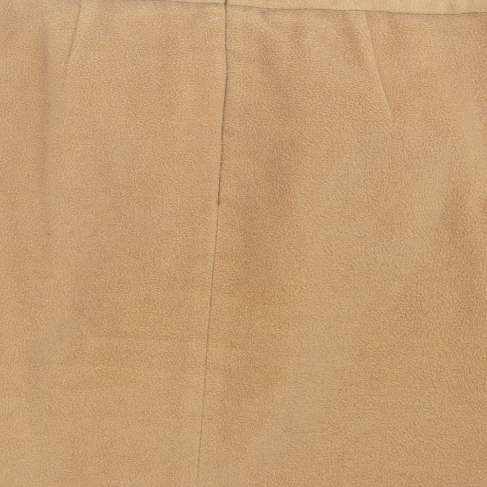 Marks and Spencer Womens Brown  Wool A-Line Skirt Size 12   Button