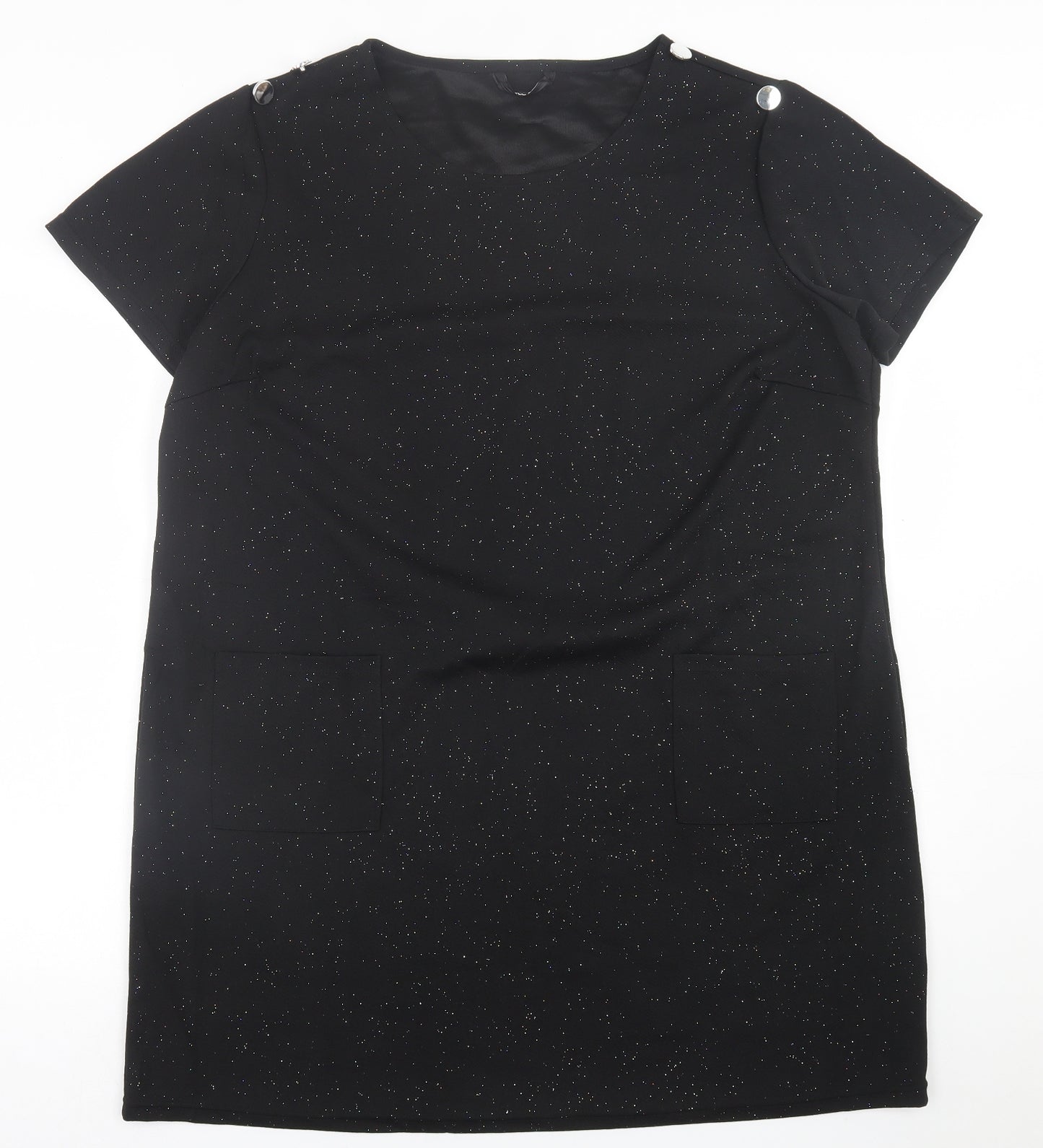 pep&co Womens Black  Polyester T-Shirt Dress  Size 20  Crew Neck Pullover