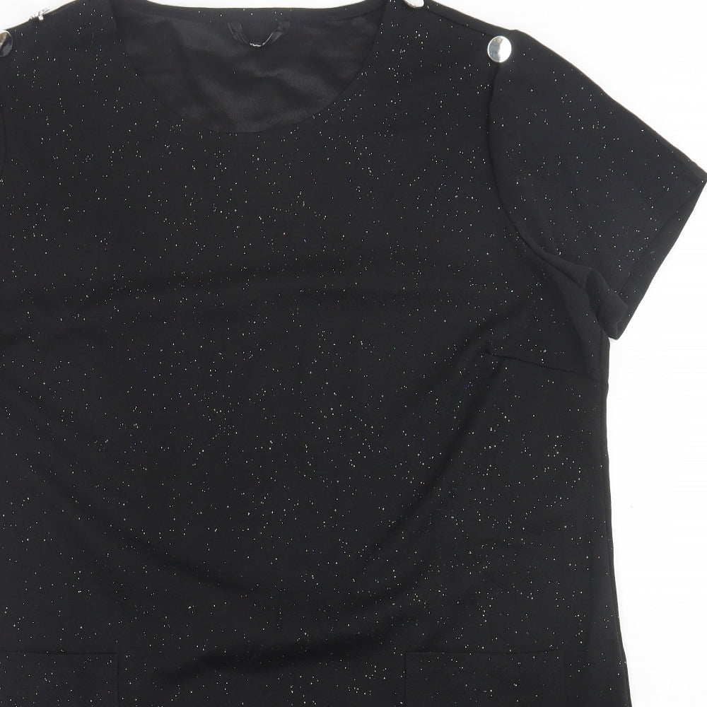 pep&co Womens Black  Polyester T-Shirt Dress  Size 20  Crew Neck Pullover