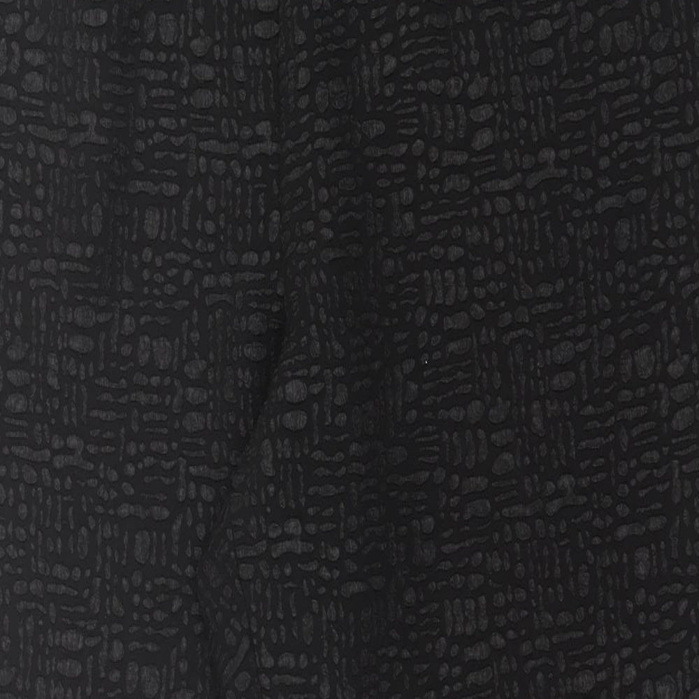 TU Womens Black Geometric Polyester Trousers  Size 18 L28 in Regular
