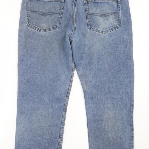 Authenic Denim Mens Blue  Cotton Skinny Jeans Size 36 in L30 in Regular Button