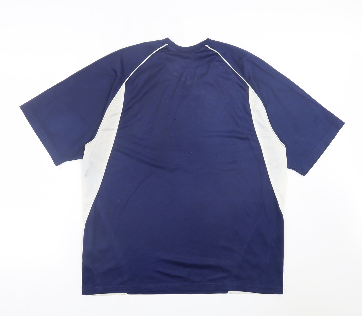 adidas Mens Blue  Polyester Basic T-Shirt Size L V-Neck Pullover