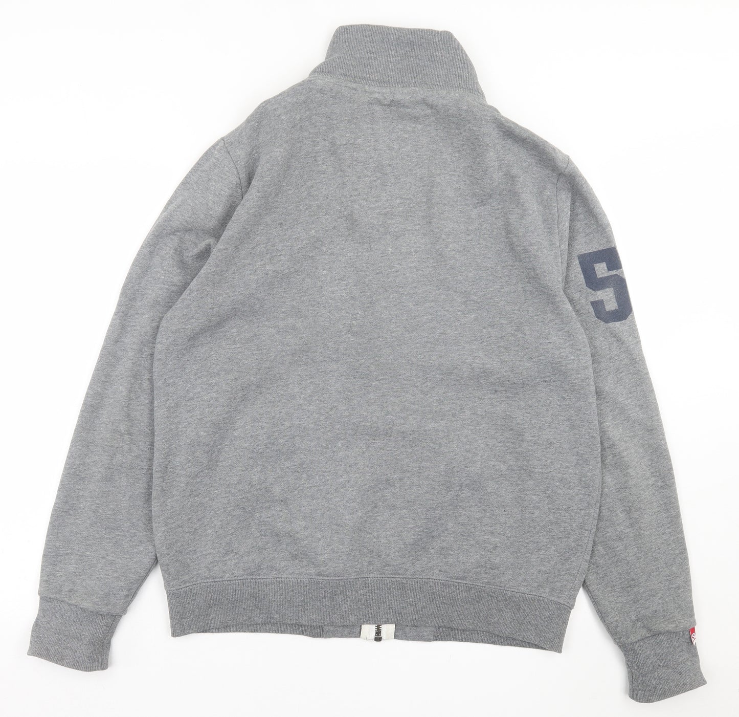 Superdry Mens Grey  Cotton Full Zip Sweatshirt Size XL