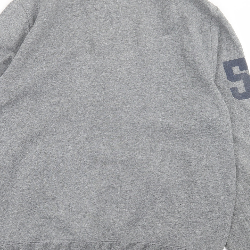 Superdry Mens Grey  Cotton Full Zip Sweatshirt Size XL